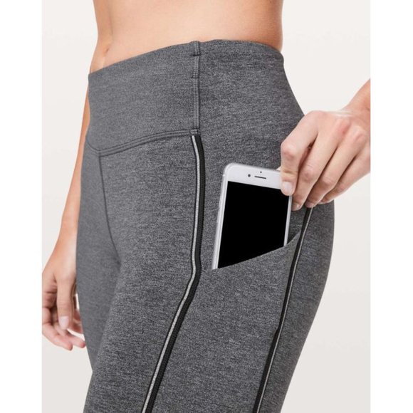 Lululemon Speed Up Tight *Metallic 28" Heathered Black Reflective Skinny Pants 4 - Picture 3 of 12